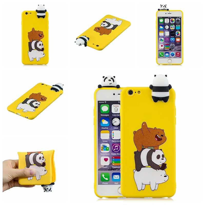 

3D Cute cartoon doll silicone case for iphone 6/iphone 6s cases soft tpu back cover capas fundas hoesje coque etui kryt tok