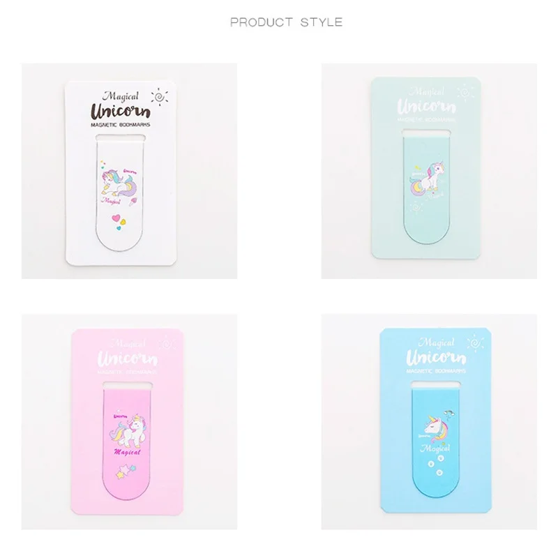 48 шт./лот Волшебный Единорог магнитная закладка для книг Маркер Держатель
