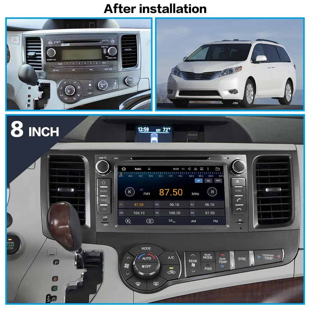 Автомобильный DVD плеер с GPS навигацией для Toyota Sienna 2010 2015 автомобильное аудио