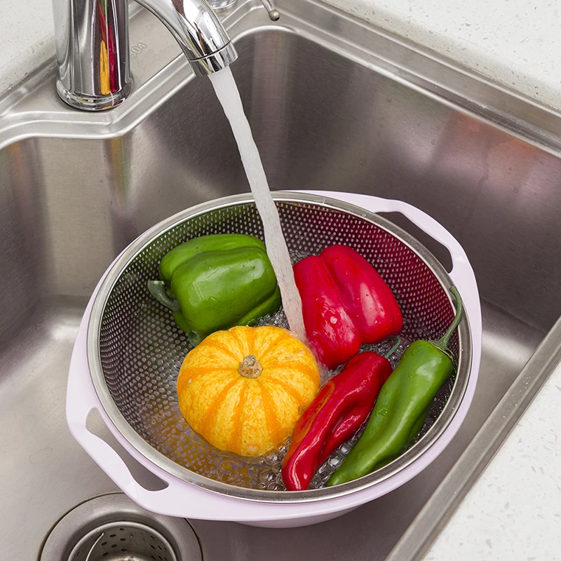 Дуршлаг Из Нержавеющей Стали корзина для фруктов Кухонное сито мытья лапша овощи