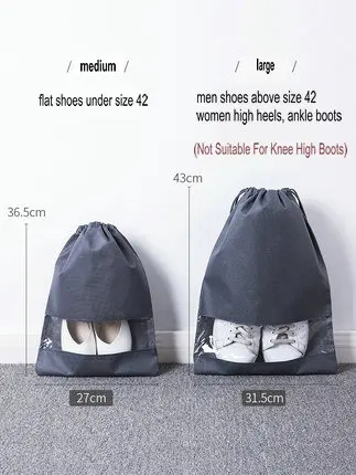 5 шт./компл. дорожные сумки для обуви на шнурке хранения пылезащитный мешок