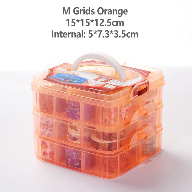 M Orange Многофункциональный съемный ящик васи ленты для DIY Скрапбукинг хранения коробки Органайзер офис пуля журнал поставок S602 - Цвет: M Orange