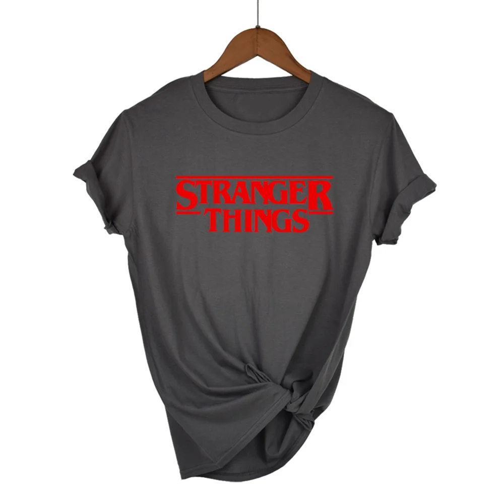 Женская свободная футболка STRANGER THINGS летняя хлопковая с короткими рукавами и
