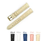 Ремешок для часов из натуральной кожи, 5 шт., X 12 мм, 14 мм, 16 мм, 18 мм, 20 мм, розовый, бежевый, синий, черный, белый