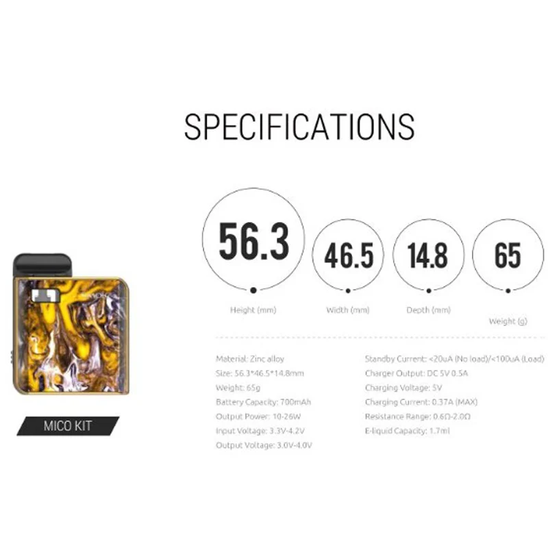 Оригинальный набор SMOK MICO 10-26 Вт MODwith 700 мАч Mico батарея электронная сигарета Vape 1 7 мл