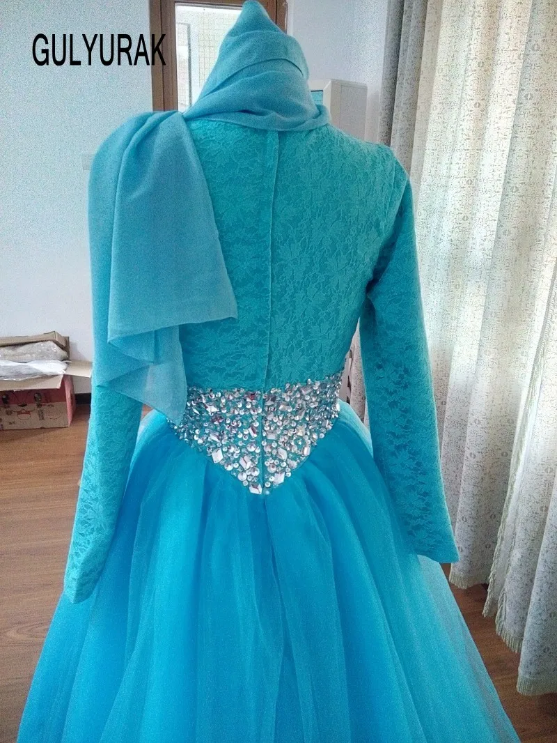 Длинные Рукава Мусульманских Вечернее платье Abendkleider Новинка 2017 партии платья