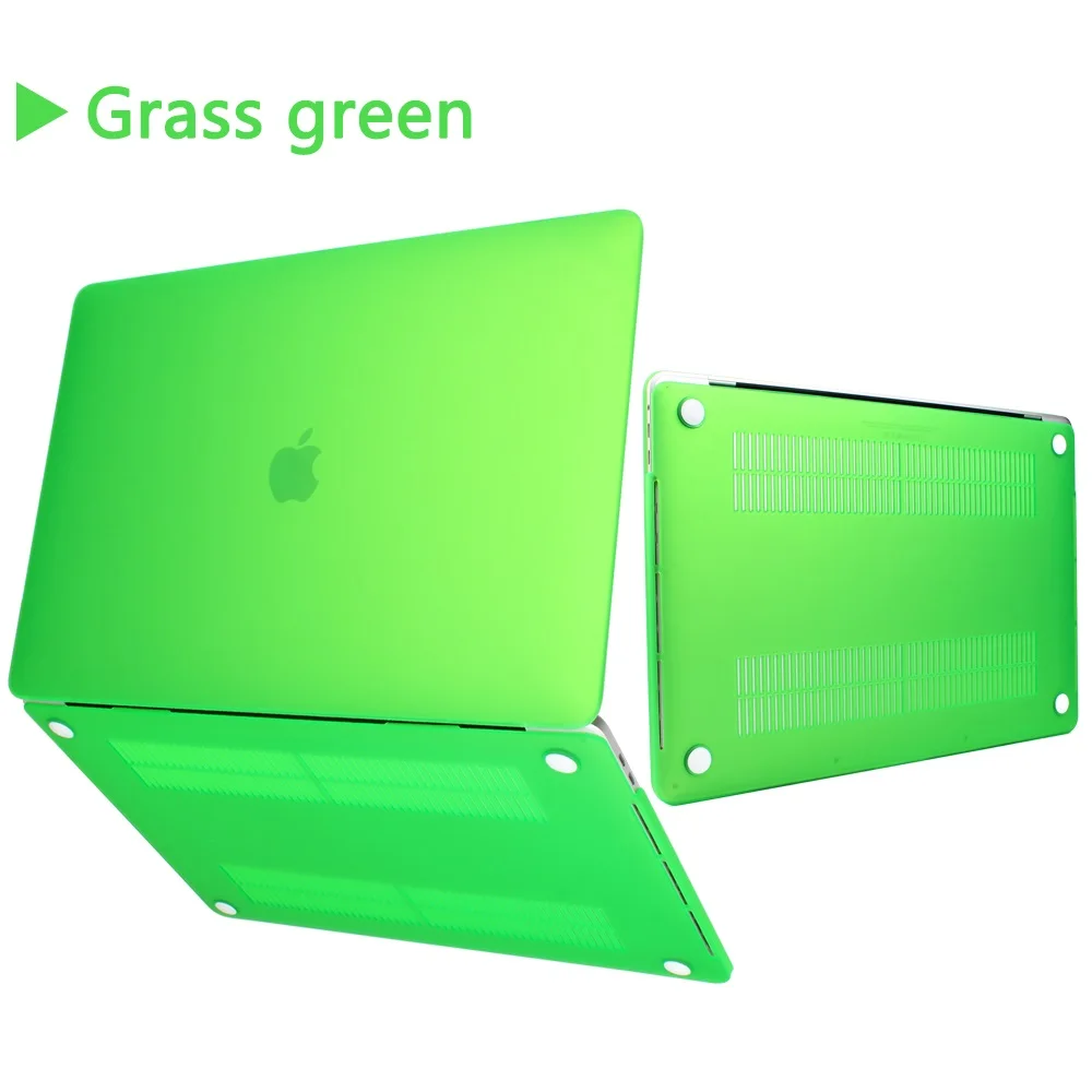 Grass Green Матовый Жесткий чехол для нового MacBook Pro Air 11 12 13 15 дюймов с retina& Touch Bar A1932 A1706 A1707 Pro 1" 15" Чехол - Цвет: Grass Green