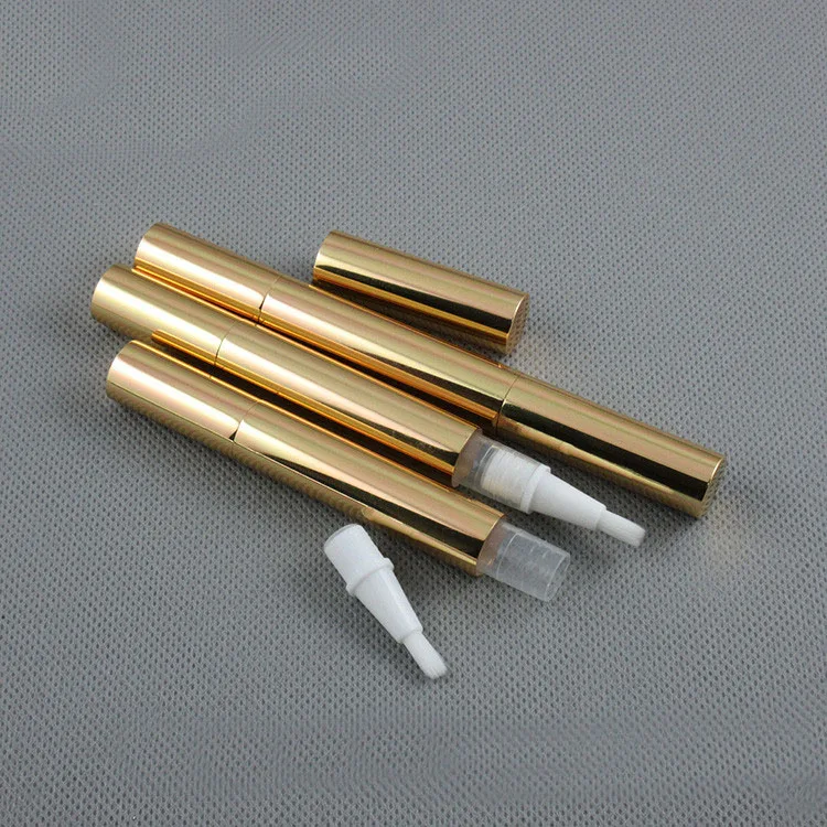 Золотая пластиковая Косметическая ручка 3 мл для блеск-бальзам губ Тушь ресниц