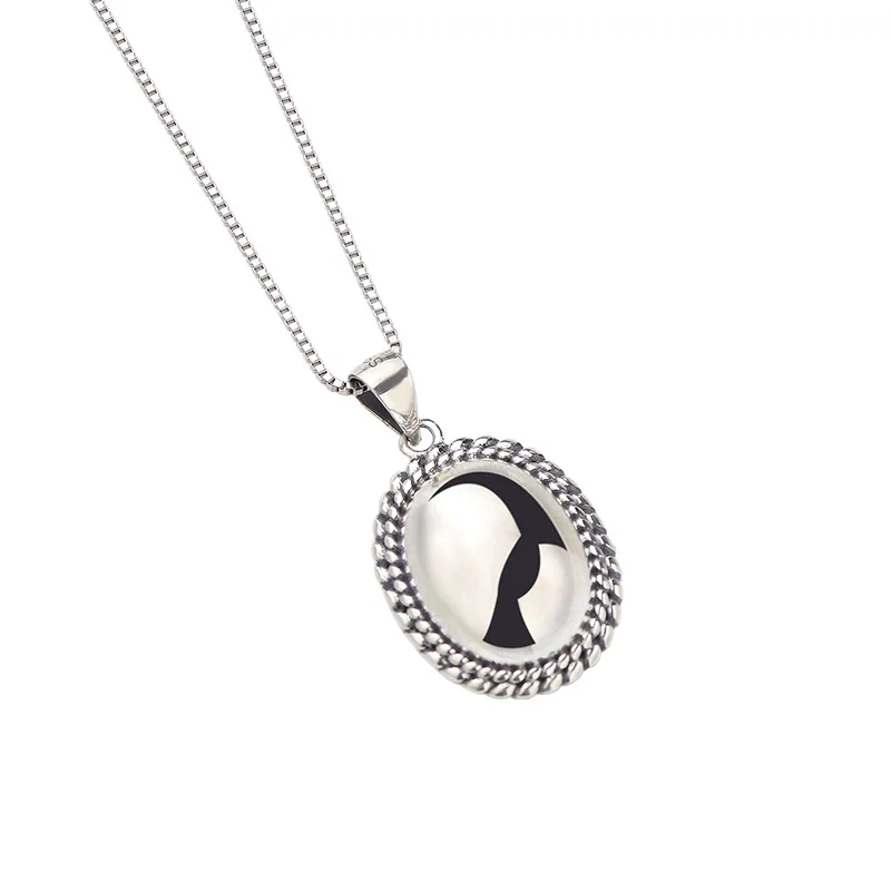 ABC Серебряное украшение S925 эллиптический зеркальный воротник Zodiaco signo signos collares para