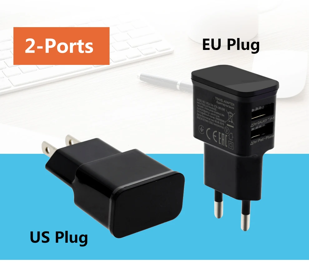 DC 5V 2A USB Мощность адаптер штепсельная вилка европейского стандарта/вилка американского стандарта, 1/2/3/6 Порты Универсальный Зарядное устройство