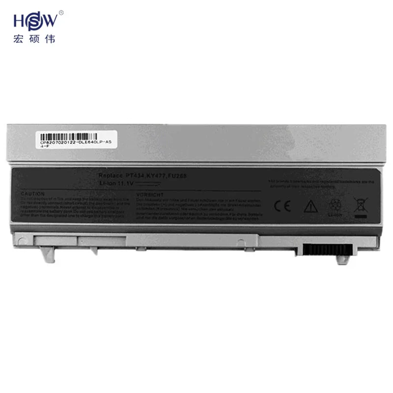 HSW Аккумулятор для ноутбука Dell Latitude E6400 E6410 E6500 E6510 PT434 PT435 PT436 PT437 R822G U844G W0X4F |