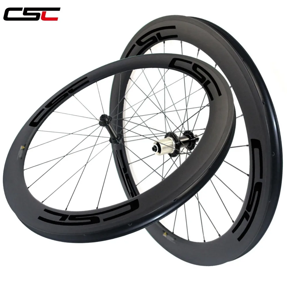 

CSC 700C 60mm Depth 25mm wide R13 Hub clincher SAT No outer holes carbon bicycle road wheels Tubeless ready matte pillar 1420