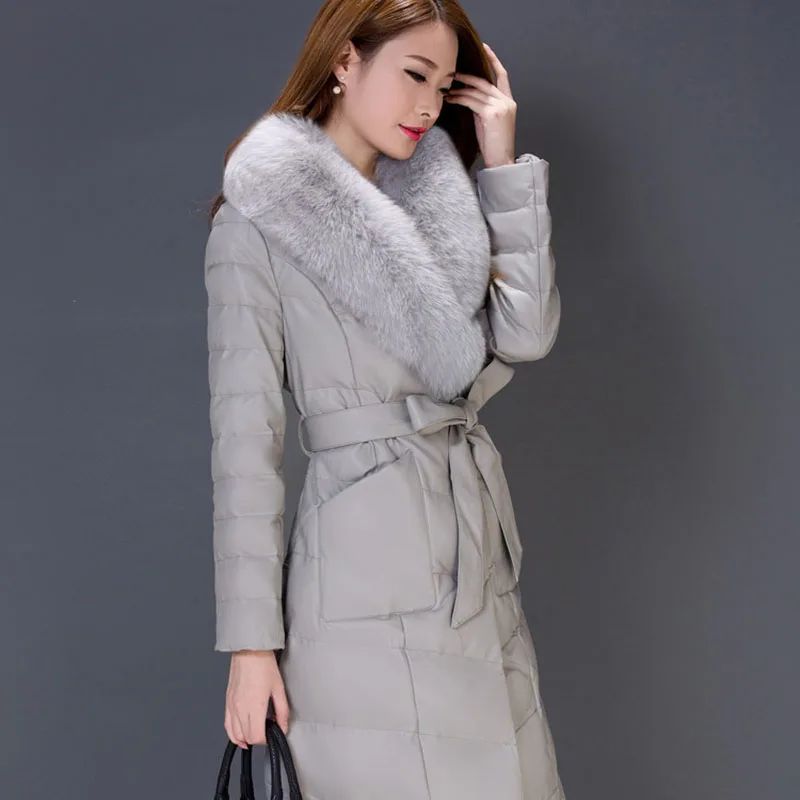 2020 теплая куртка с воротником из искусственного лисьего меха Женский костюм