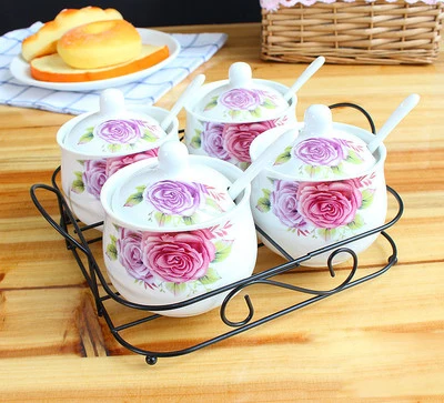 Мультяшная сахарница Doraemon в корейском цветочном стиле домашняя кухня набор 4 1