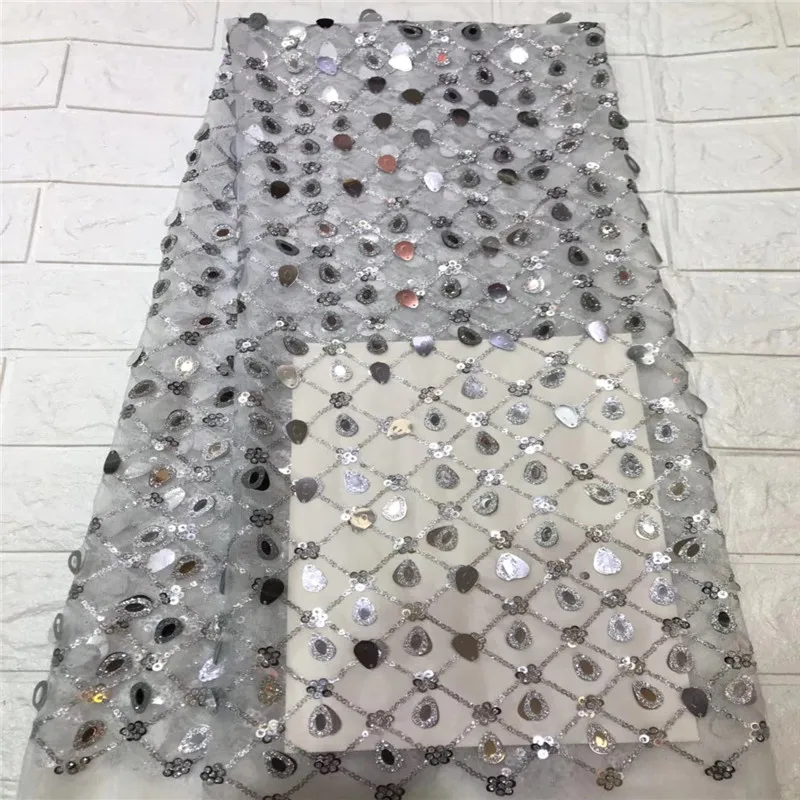 Latest Style African Lace Fabric 2018 High Quality Fashion French Tulle Nigerian Sequin Fabrics XY1875B-1 | Дом и сад