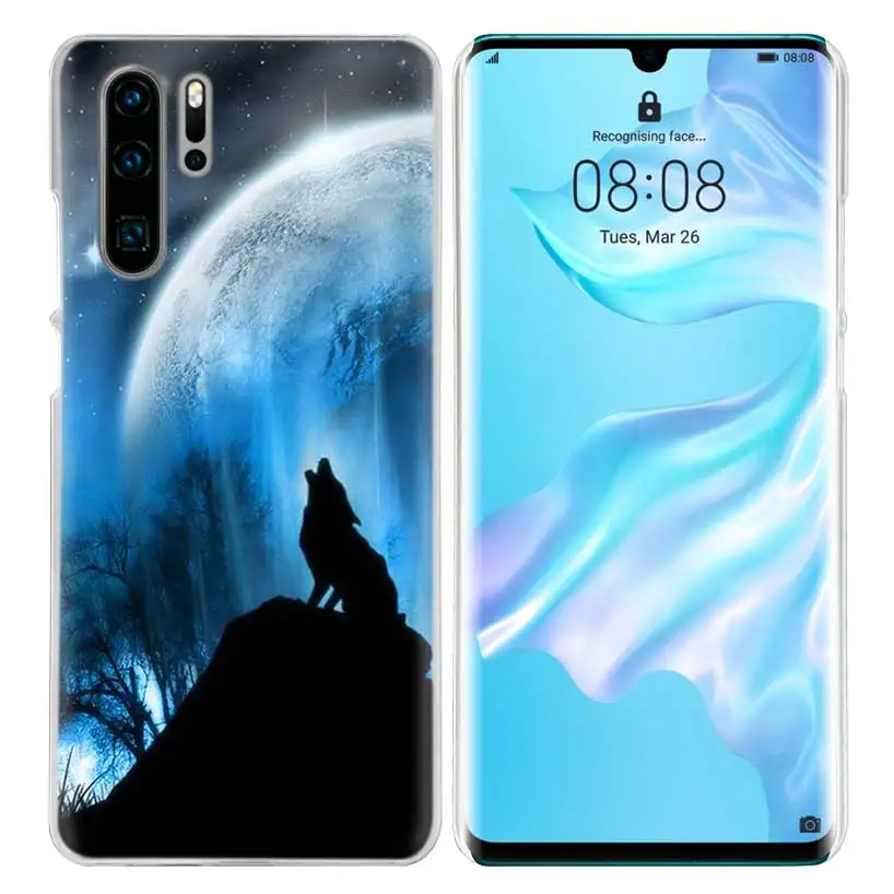 07 Волк Луна Чехол для huawei P20 P30 P Smart Nova 4 3i P10 P9 P8 Коврики 10 20 lite Pro Mini жесткий чехол для телефона pc Coque - Цвет: 07