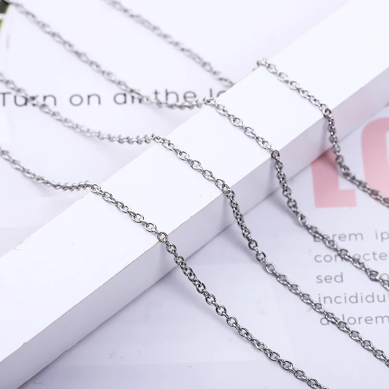 

1M 2.2MM Colorfast Oval Chain Stainless Steel Flat O Cable Chain Loose Chain DIY Necklace Bracelet Jewelry Making Craft