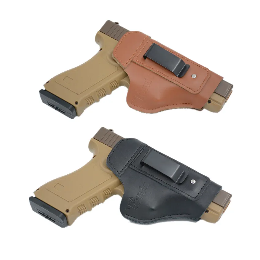 Кожаный пистолет кобура для Glock 17 19 25 26-27-43-43x48 Телец G2C PT111 PT140 PT938 M& P щит 9 мм скрытого ношения Iwb