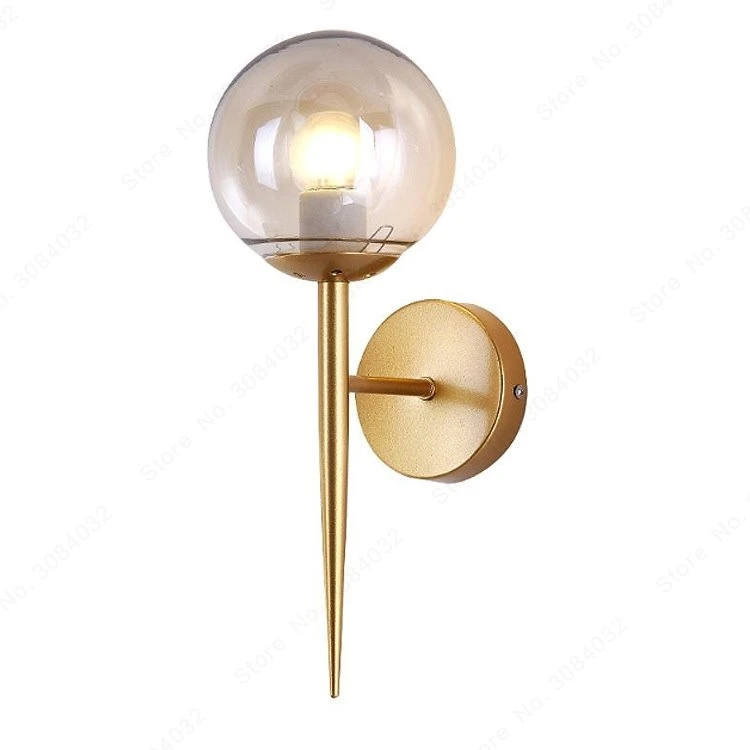 

BDBQBL LED Nordic Glass Ball Wall Lamp Sconce Wall Light Luster Decor Foyer Living Room Kitchen Garden Loft Corridor Luminaire
