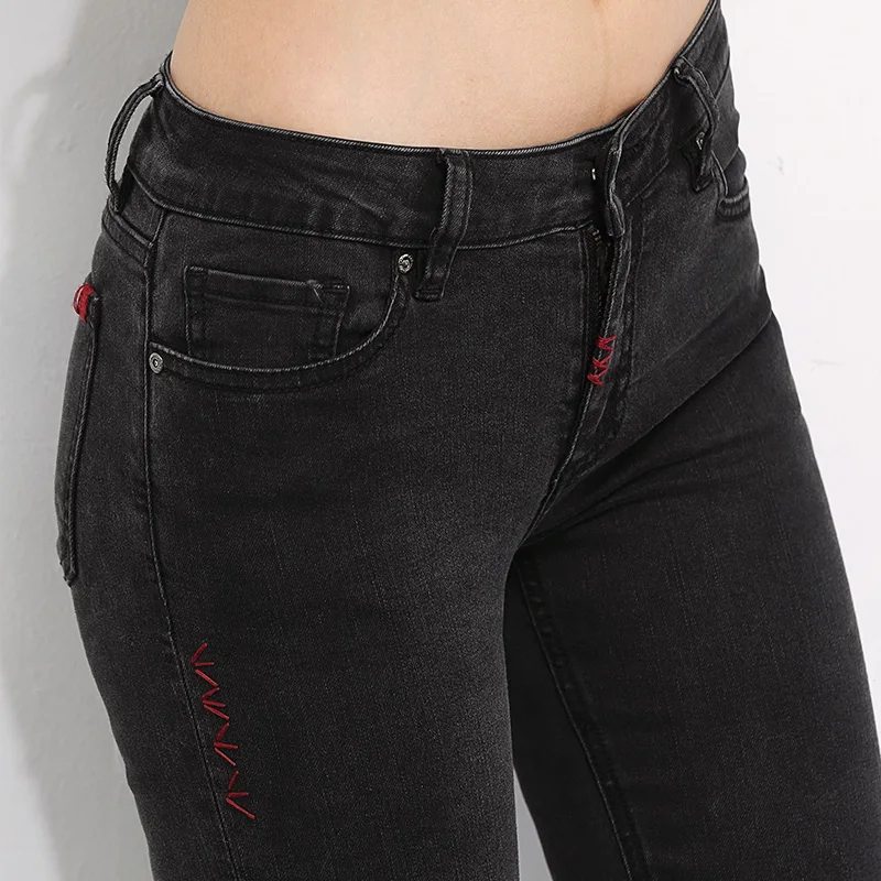 LEIJIJEANS Новое поступление весенние леггинсы размера плюс серые женские джинсы