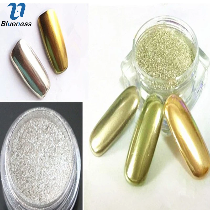 1 г/кор. Блестящий Порошок для ногтей золотого и серебряного цвета Сверкающее