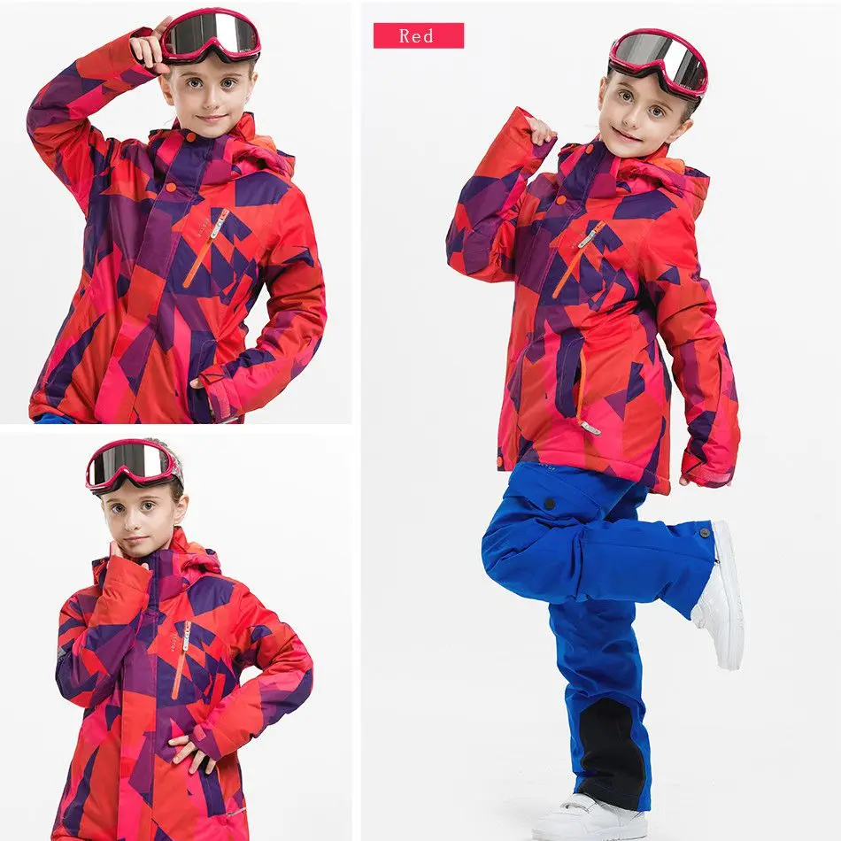 

Children's Winter Ski Pants Windproof Overall Pants Tracksuits for Children Waterproof Warm Kids Boys Snow Ski Trousers