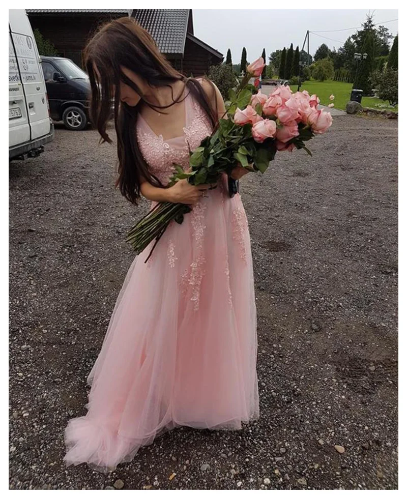 Smilдаже розовое свадебное платье 2019 Аппликации Свадебные платья с кристаллами