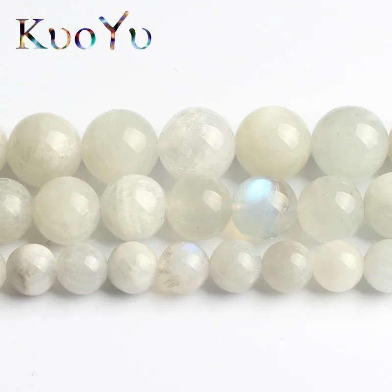 Натуральный камень Лунный Камень Бисер Круглые Гладкие бусины 15''strand 6/8/10 мм для самостоятельного изготовления ювелирных изделий браслет кулон Цепочки и ожерелья