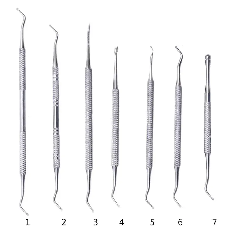 7 стилей двухконцевая Пилка Для вросших ногтей ложка для коррекция канавок