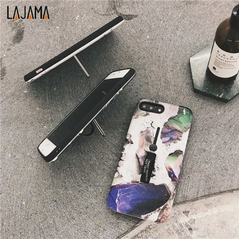 For iphone 6s 6 7/8 PLUS Fashion Marble silicon Ring Phone Case x Hide Stand Holder Cover |