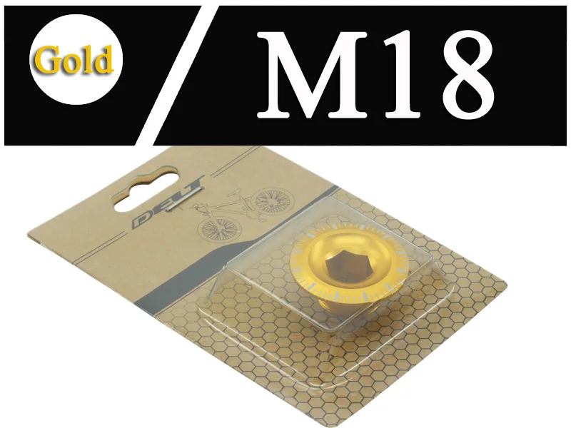 Gold M18 MTB дорожный горный велосипед Крынка на звездочку Болт колпачок для гайки и винта для Shimano 1x M15 M18 M20 фиксирующий кривошипный болт велосипедная цепь - Цвет: Gold M18