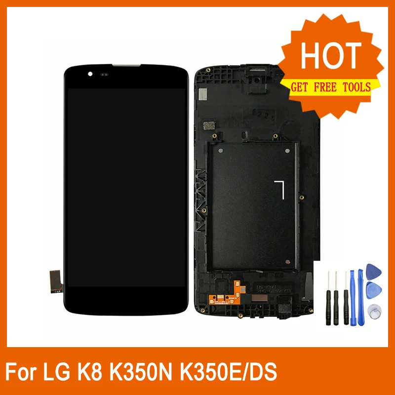 Для LG K8 LTE K350N ЖК дисплей K350E K350DS Сенсорная панель дигитайзер сборка с рамкой