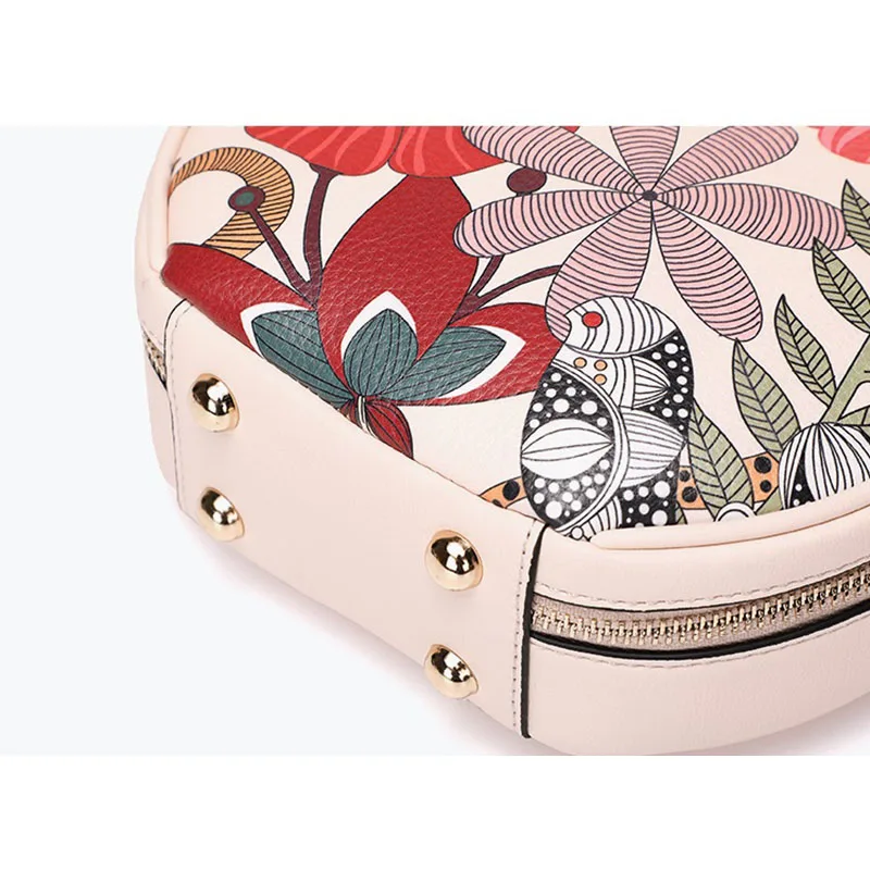 luxury women shoulder bag designer floral pattern circular crossbody bags for bolsos mujer de marca famosa 2019 | Багаж и сумки