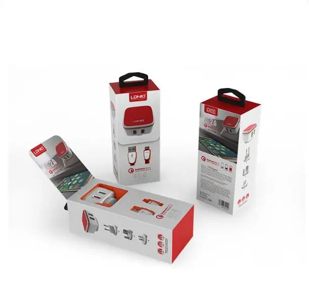 

5V 2.4A Universal USB LDNIO A2405-Q Smart Travel Adapter Wall Portable EU UK US Plug For Samsung Xiaomi 50pcs/Lot