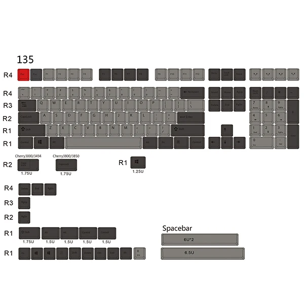 Dolch 108 клавиш механическая клавиатура PBT keycap Вишневый профиль краситель-сублимированный для вишни/NOPPOO/Флик/Ikbc продаются только брелки - Цвет: DOLCH 135 keys