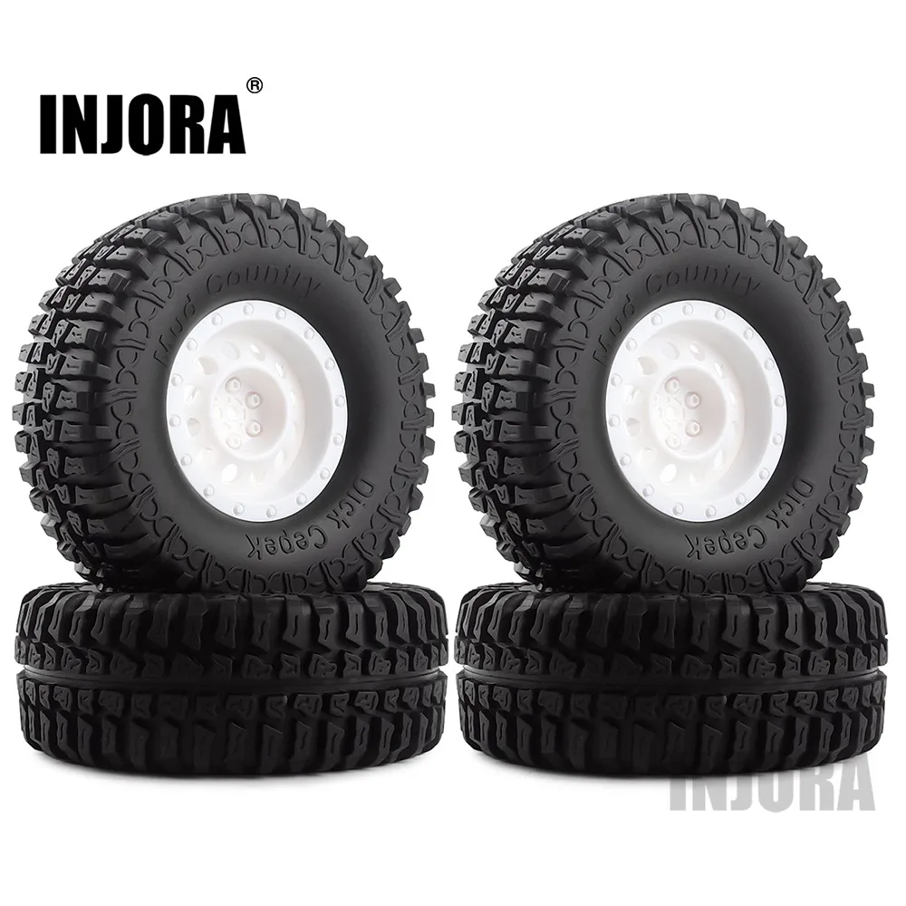 White INJORA 4 шт. пластик 1," обод колеса шины Набор для 1/10 RC Гусеничный автомобиль осевой SCX10 90046 Tamiya CC01 D90 D110 - Цвет: White