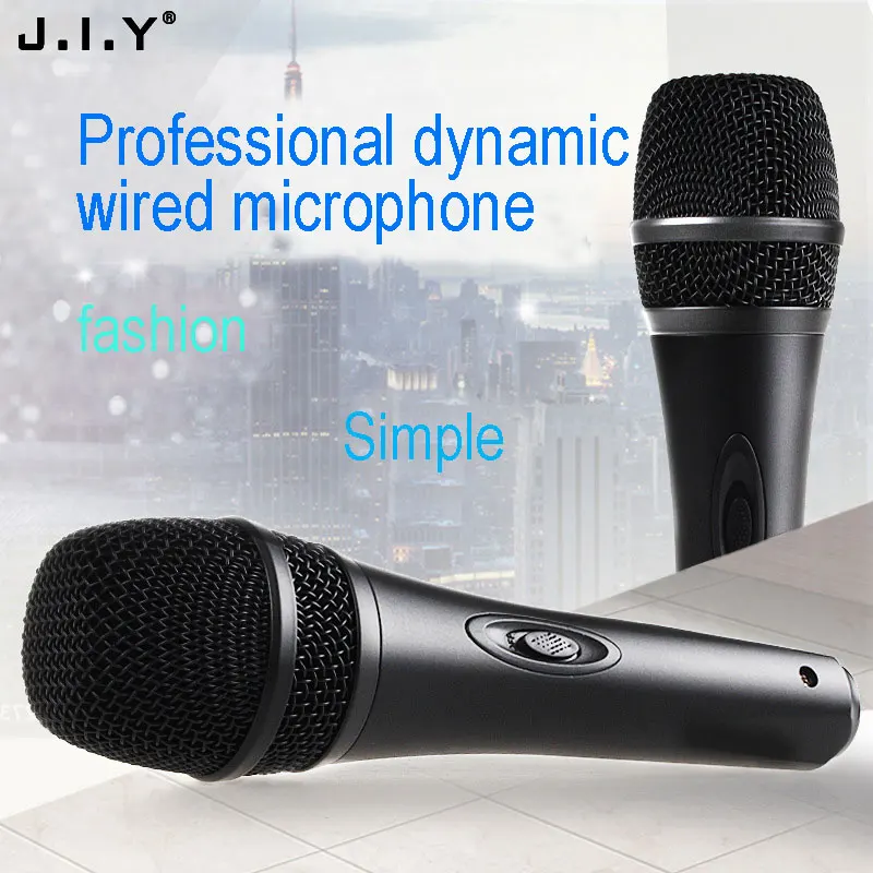 Фото JIY проводной микрофон для караоке профессиональный высококачественный звук HIFI