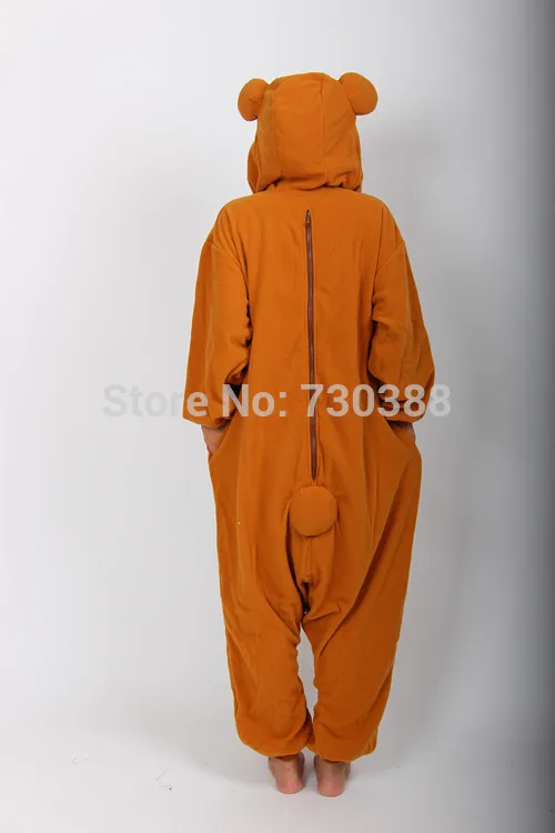 Забавный аниме рилаккума животное медведь Onesie для женщин мужчин и взрослых