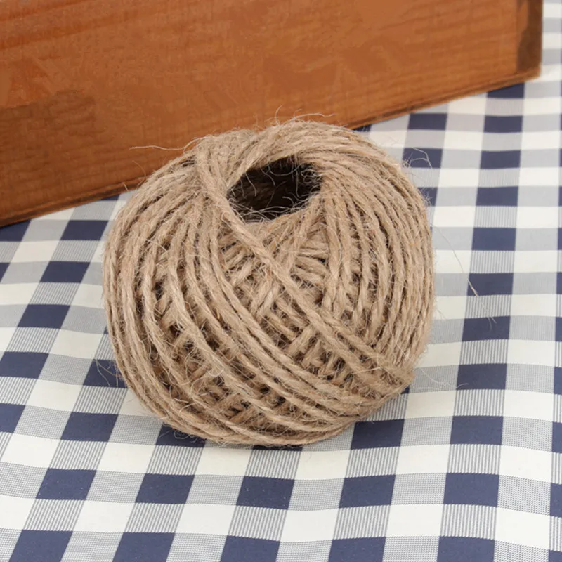 2 рулона 30 м натуральный пеньковый Жгут DIY Висячие бирки шнуры Свадебная вечеринка домашний тканый декоративный подарок упаковочная веревка аксессуары ручной работы