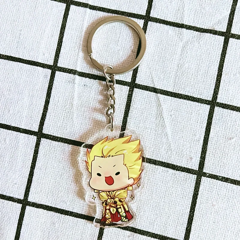 Аниме акриловый Fate Grand order Saber прозрачный двухсторонний кулон llaveros para mujer цепочка