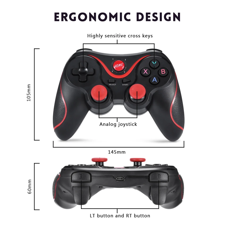 Фото Wireless Bluetooth Gamepad USB Remote Control Comfortable Joystick Android PC Game Controller For XBox One Sony PlayStation Электроника Wireless Bluetooth Gamepad USB Remote Control Comfortable Joystick Android PC Game Controller For XBox One Sony PlayStation Электроника
