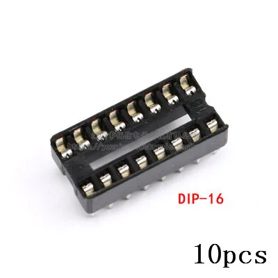 10 шт. IC розетки DIP6 DIP8 DIP14 DIP16 DIP18 DIP20 DIP28 DIP40 контактный разъем DIP разъем на возраст 6, 8, 14, 16, 18, 20, 24, 28 40 pin-код - Цвет: 16P IC Socket