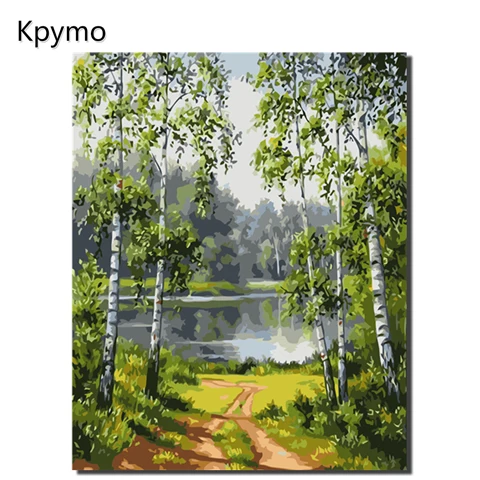 VA-0315 Kpymo DIY PBN Arcylic живопись по номерам осень на холсте в рамке настенные картины искусство для гостиной украшение дома VA-0344 - Цвет: VA-0315