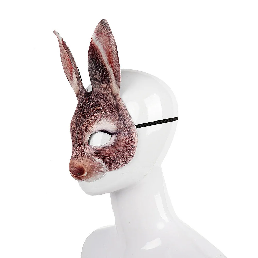 April Fools' Day Accessories Cospaly Rabbit Masks Realistic Masker Mascaras Animales Prop Halloween Mask Unisex Carnival | Дом и сад