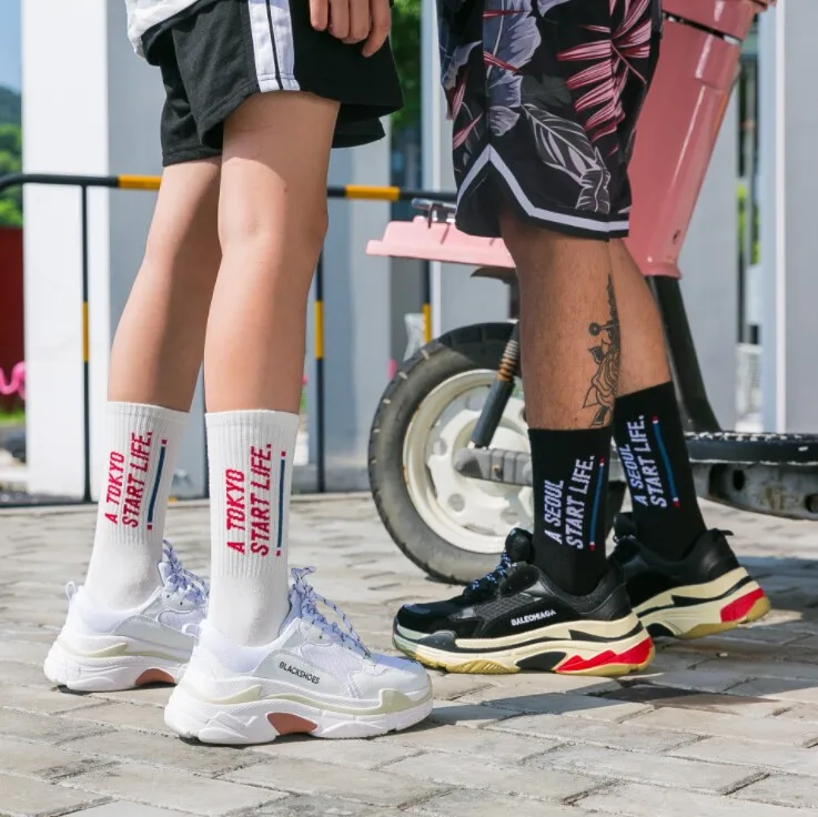 Хип-хоп Tide фирменные мужские носки Harajuku уличный стиль Модные английские буквы