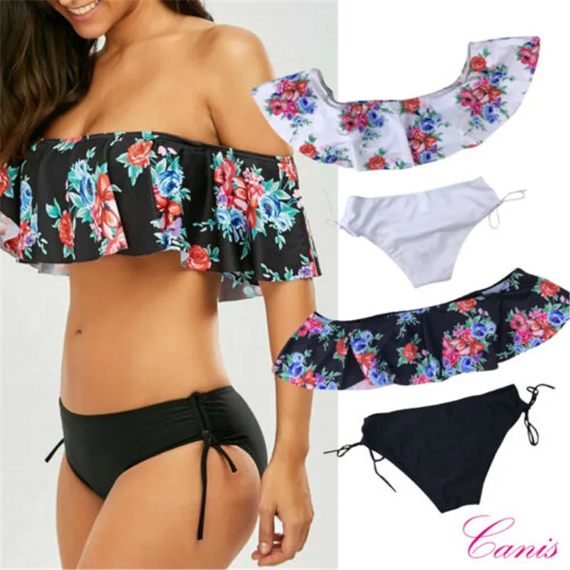 2 шт. сексуальные женские бикини трусики стринги Бразильские Купальники с рюшами