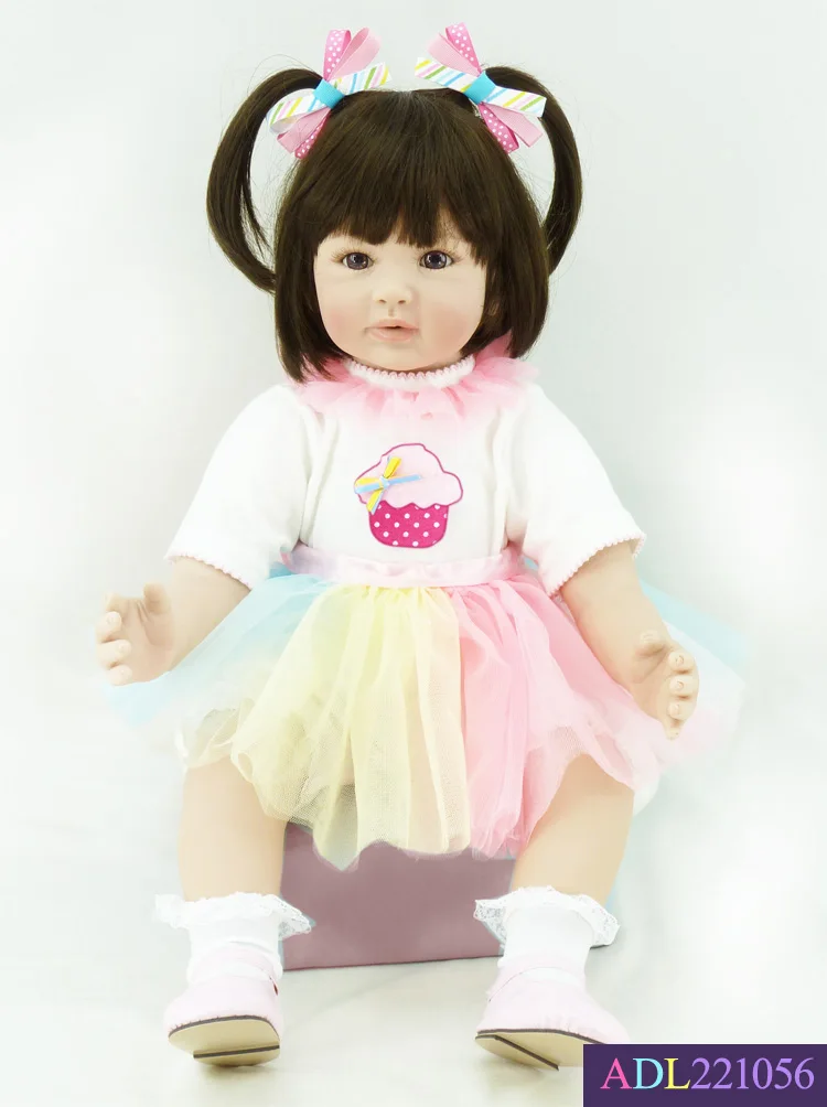58 см 100% нетоксичные мягкие хлопковые силиконовые куклы Reborn Baby виниловые игрушки
