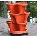 Brick red(Moving) 3 уровня Штабелируемый клубника трава цветок овощная сеялка балкон кухня горшки для суккулентов украшения дома сада детские горшки - Цвет: Brick red(Moving)