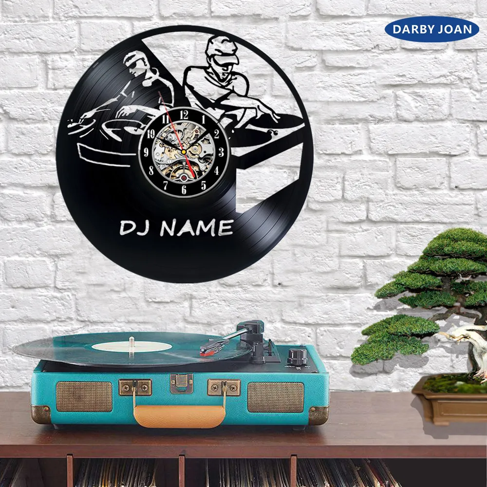 Настенные часы DJ/уникальный подарок на заказ виниловые с персонализированными