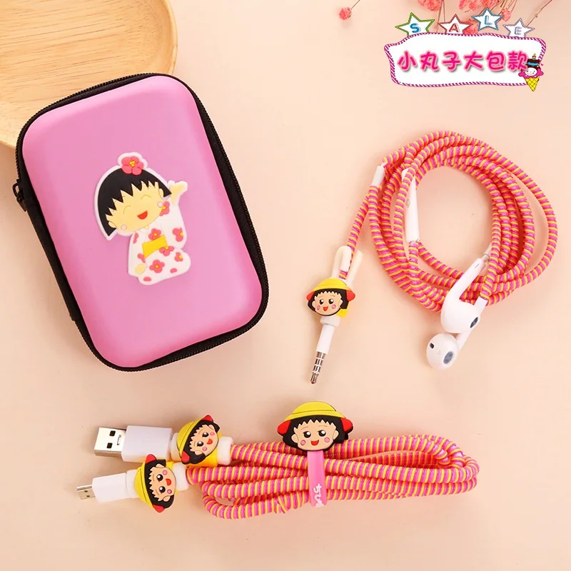 4 for Android 3 в 1 для телефона Android usb кабель для зарядки наушников протектор для сматывания кабеля тпу спиральный шнур протектор с футляр для наушников сумка - Цвет: 4 for Android
